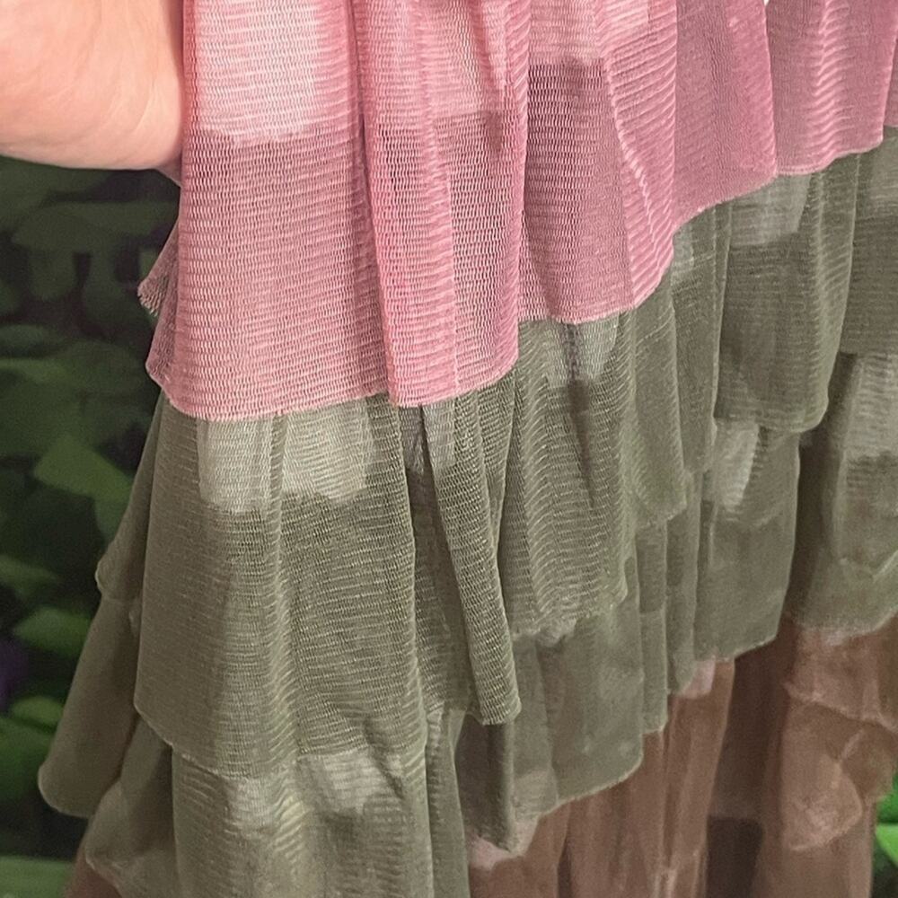 J. Gee Small Boho Cream Crochet Tiered Mini Dress EUC - Picture 8 of 12